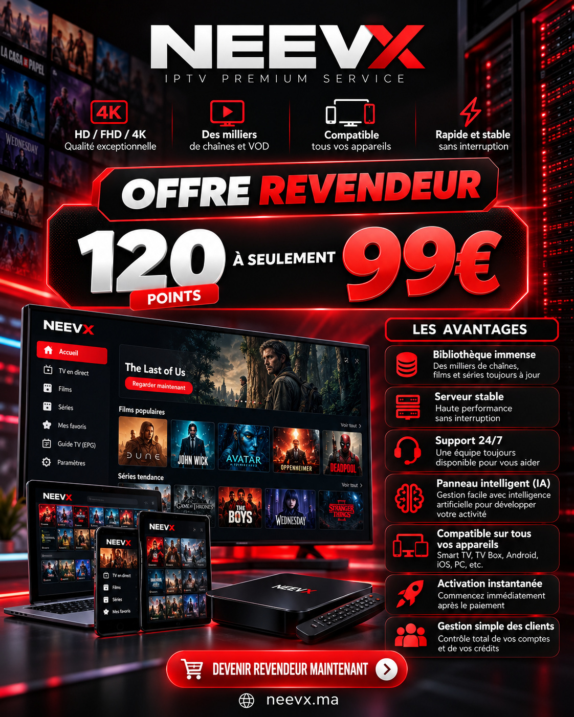 Offre Revendeur NEEVX - 120 points à 99€